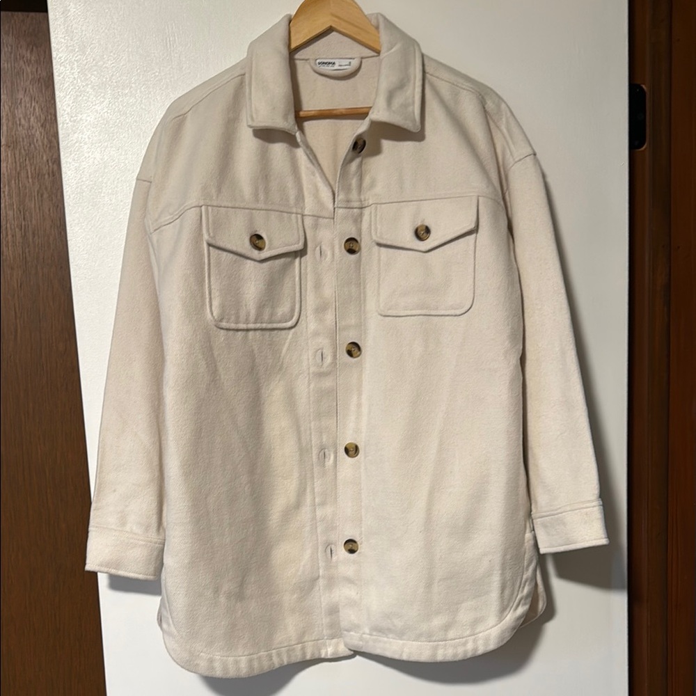 Cream Button-Up Women's Jacket